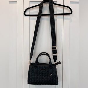 David Jones Black Woven Crossbody Bag